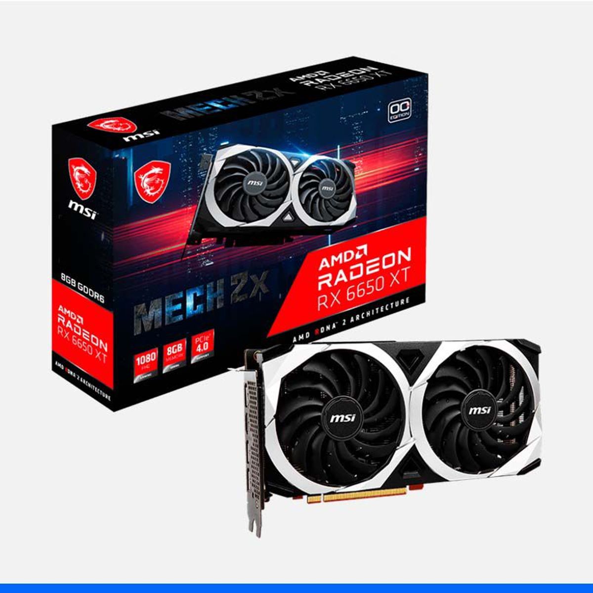 MSI - Tarjeta de video MSI Radeon RX 6650 XT MECH 2X, 8GB, GDDR6