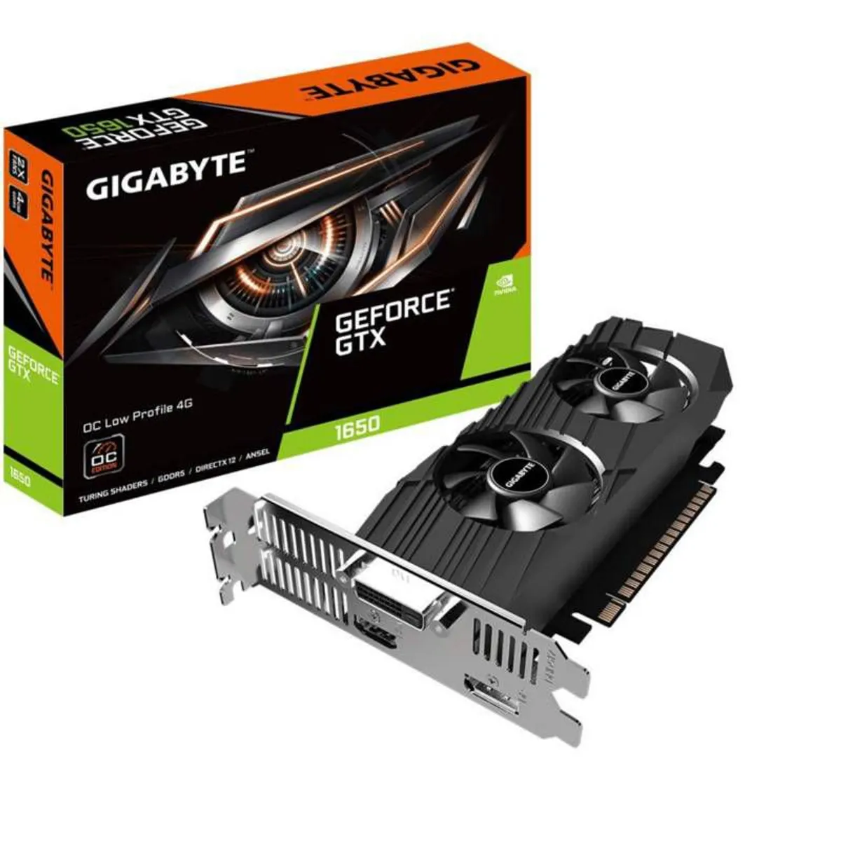 GIGABYTE - Tarjeta de video Gigabyte GeForce GTX 1650 OC LP, 4GB, GDDR5