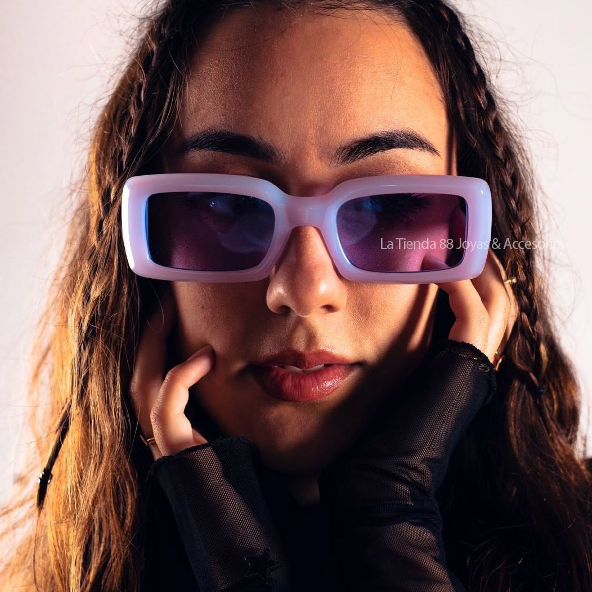 LA TIENDA 88 JOYAS Y ACCESORIOS - La Tienda 88 - Lentes De Sol Unisex Retro Rectangular - Lila