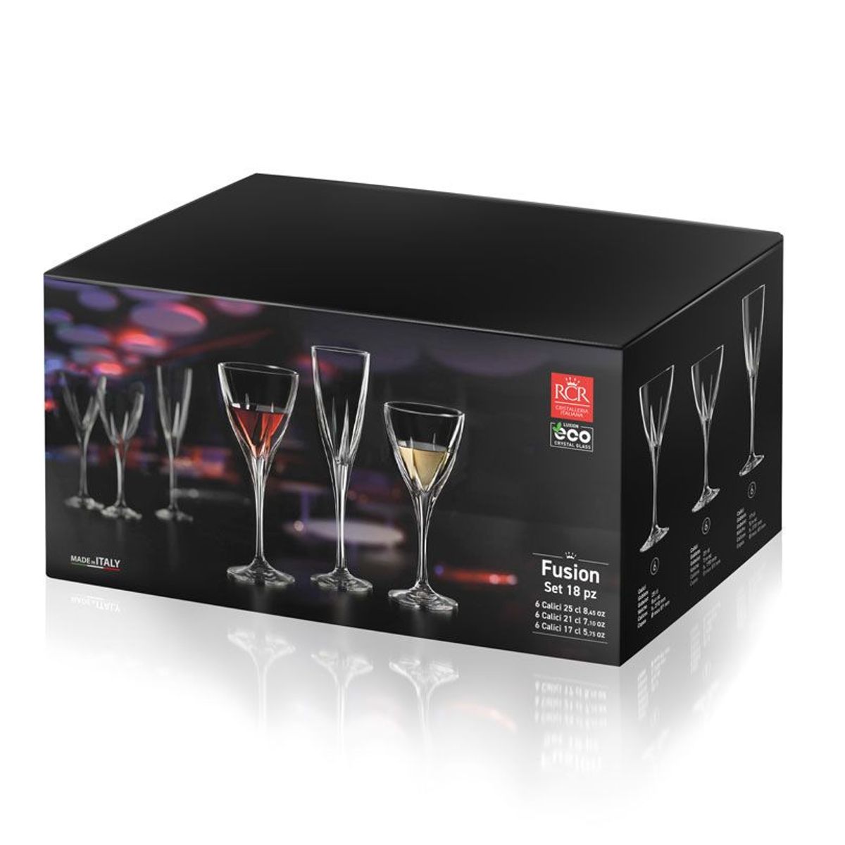 RCR  ITALIA - Set de Copas x 18 Piezas RCR - Modelo Fusion 100% Hecho en Italia