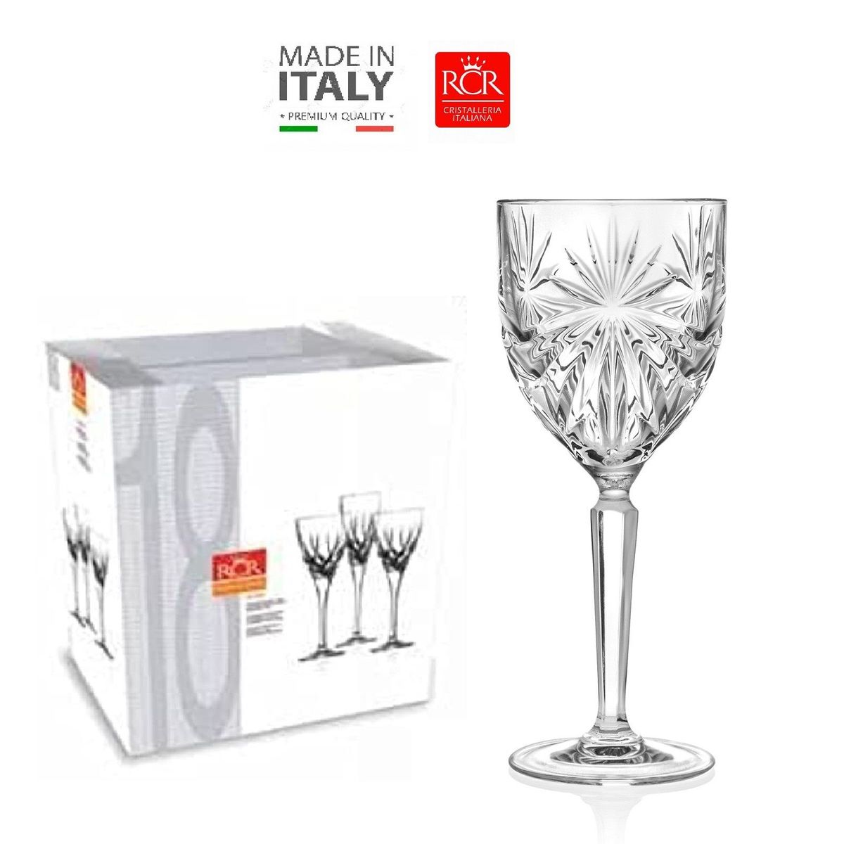 RCR  ITALIA - Set de Copas x 06 Vino 23CL. RCR - Hecho en Italia