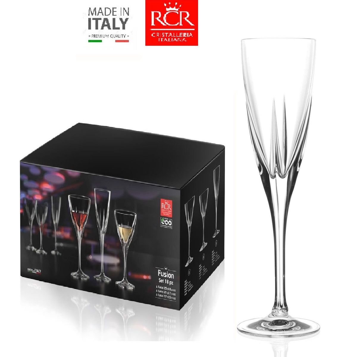 RCR - Set de Copas x 06 Champagne 17CL. RCR - Hecho en Italia
