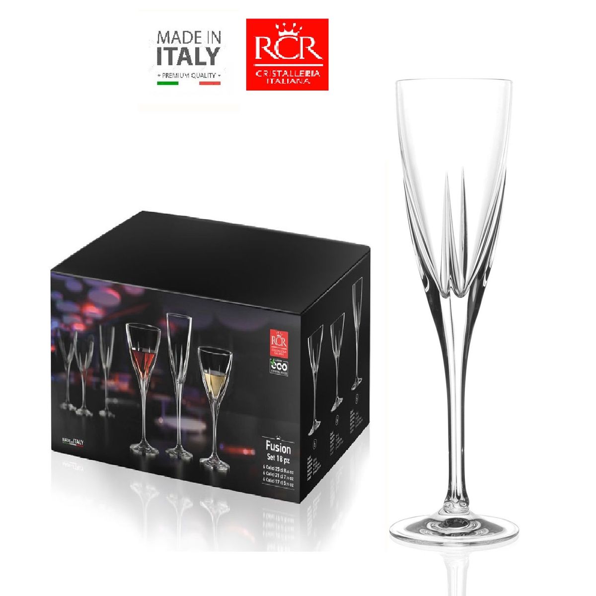 RCR - Set de Copas x 06 Champagne 17CL. RCR - Hecho en Italia