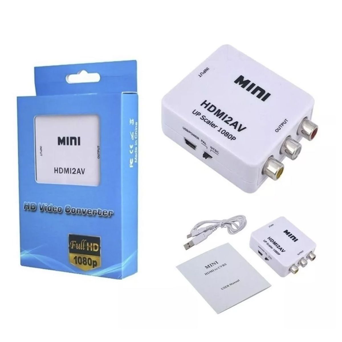 GENERICO - Adaptador Conversor Convertidor Hdmi A Rca Video Pal  Ntsc