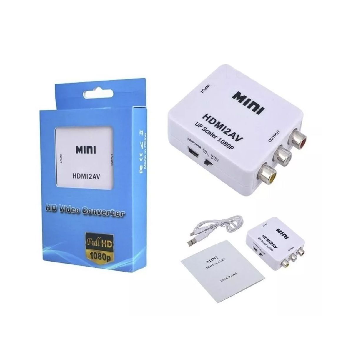 GENERICO - Adaptador Conversor Convertidor Hdmi A Rca Video Pal  Ntsc