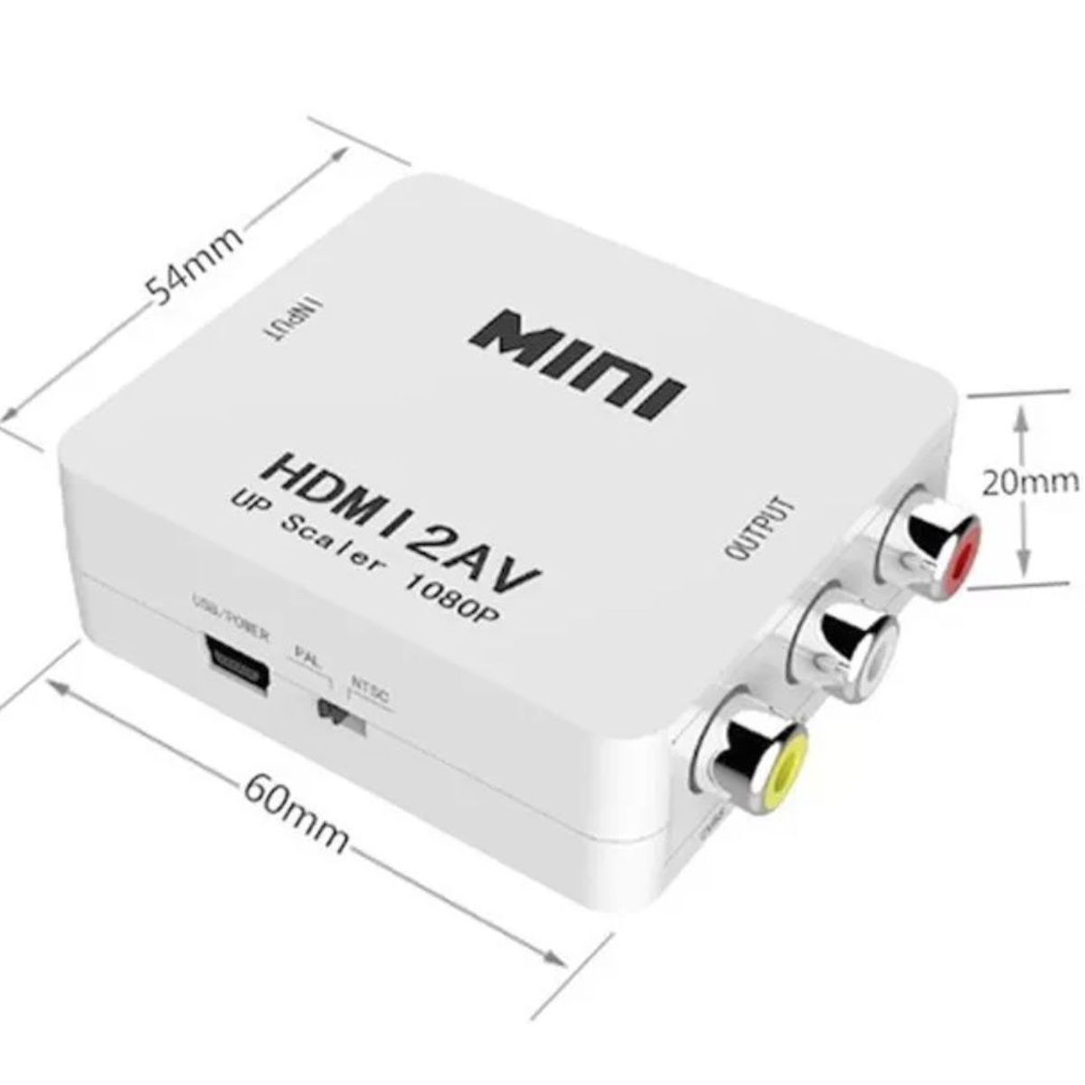 GENERICO - Adaptador Conversor Convertidor Hdmi A Rca Video Pal  Ntsc