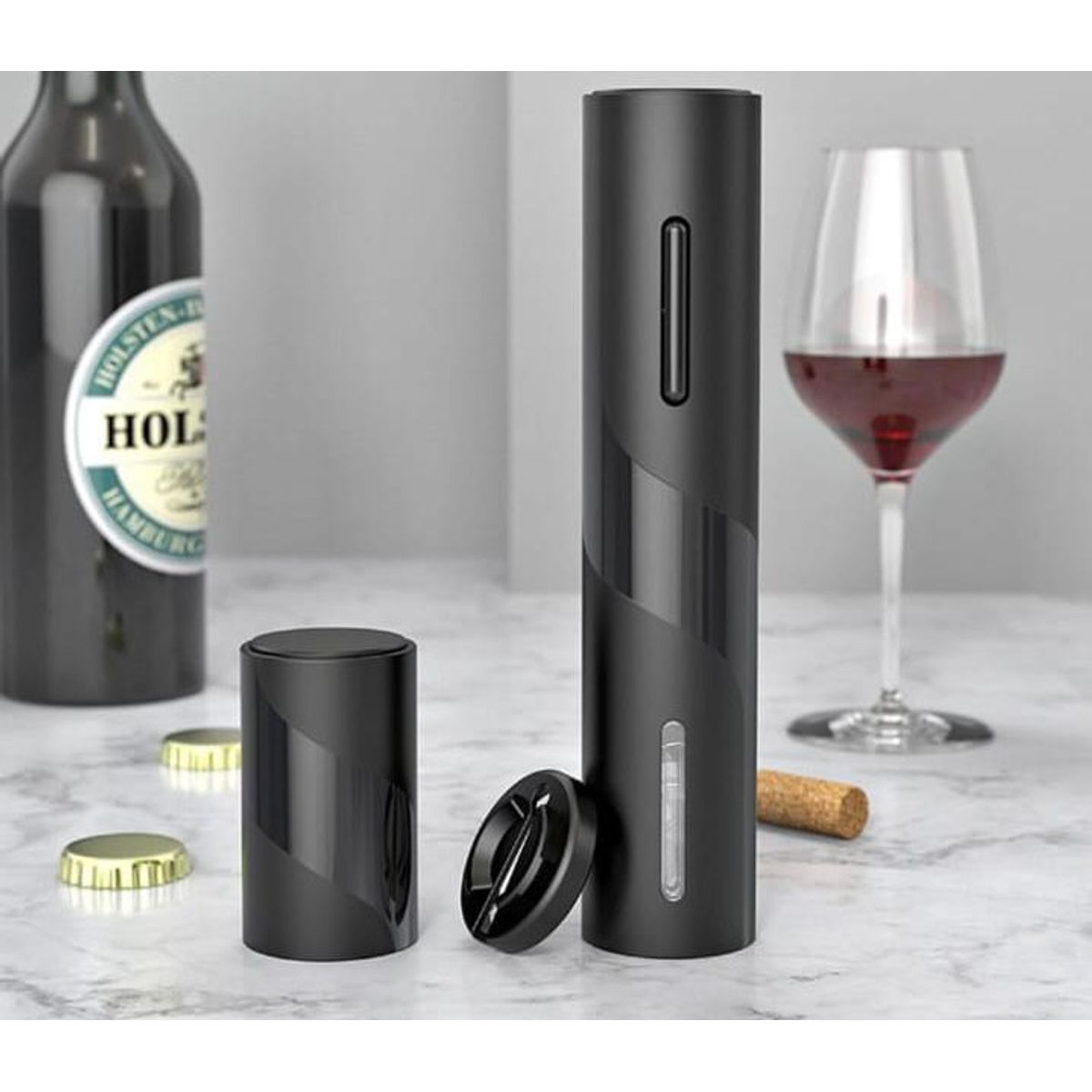 GENERICO - Sacacorcho eléctrico y destapador magnético