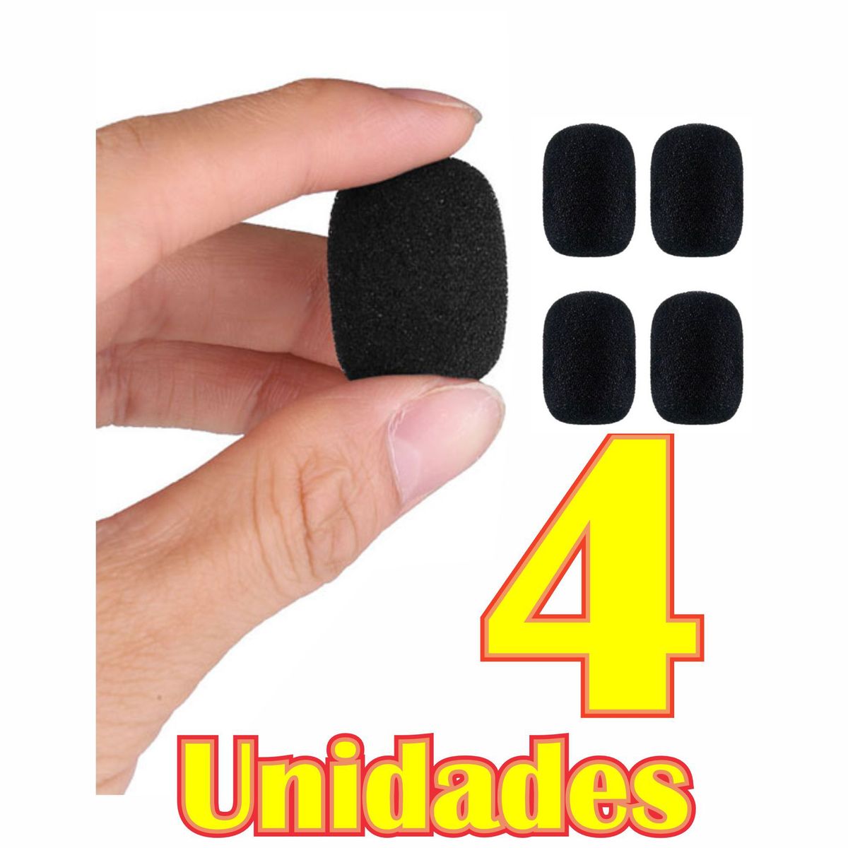 GENERICO - 4 x Espuma Filtro Capucha Antipop Micrófono Pechero Y Similares