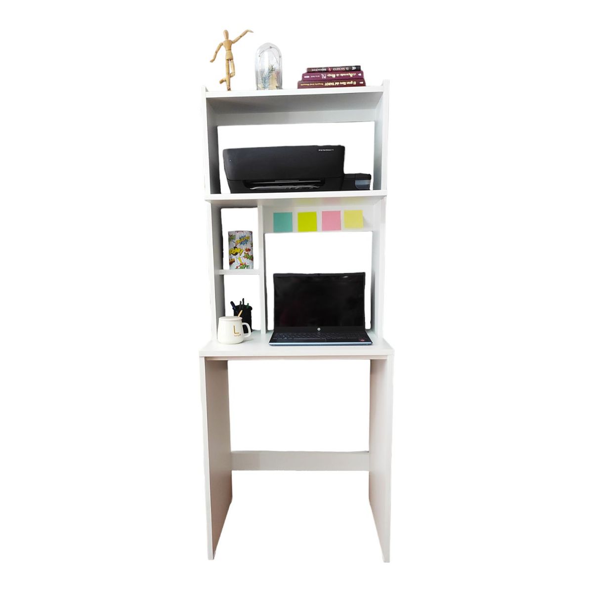 GENERICO - Escritorio Multifunción con Repisa para Impresora y Biblioteca Grecia