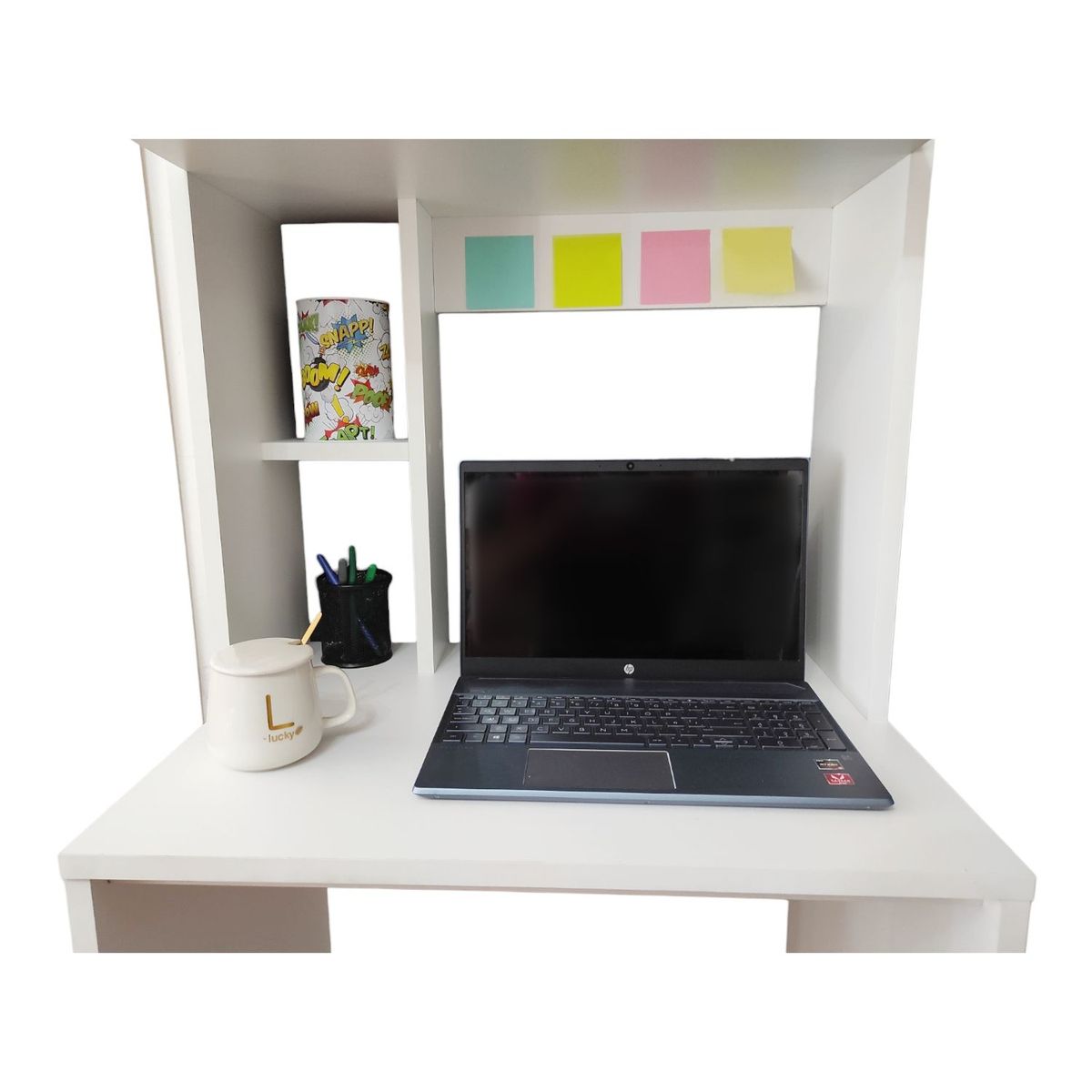 GENERICO - Escritorio Multifunción con Repisa para Impresora y Biblioteca Grecia