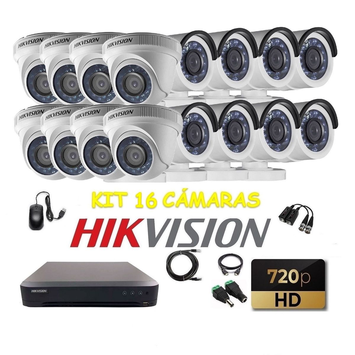 HIKVISION - kit 16 Cámaras Seguridad HD Hikvision