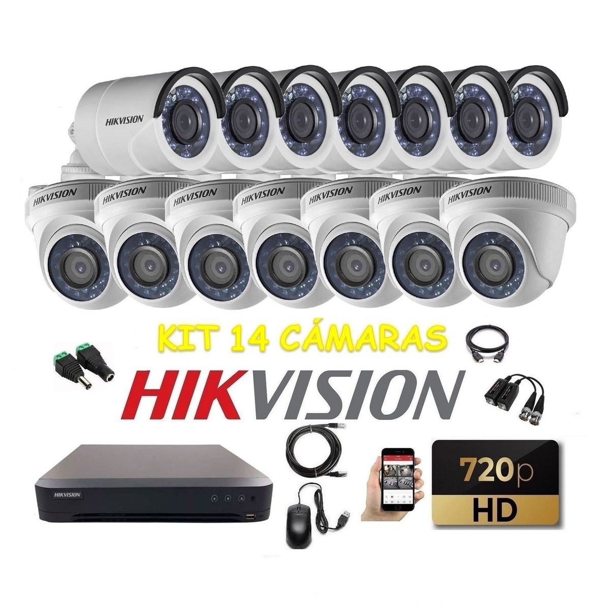 HIKVISION - kit 14 Cámaras Seguridad HD Hikvision