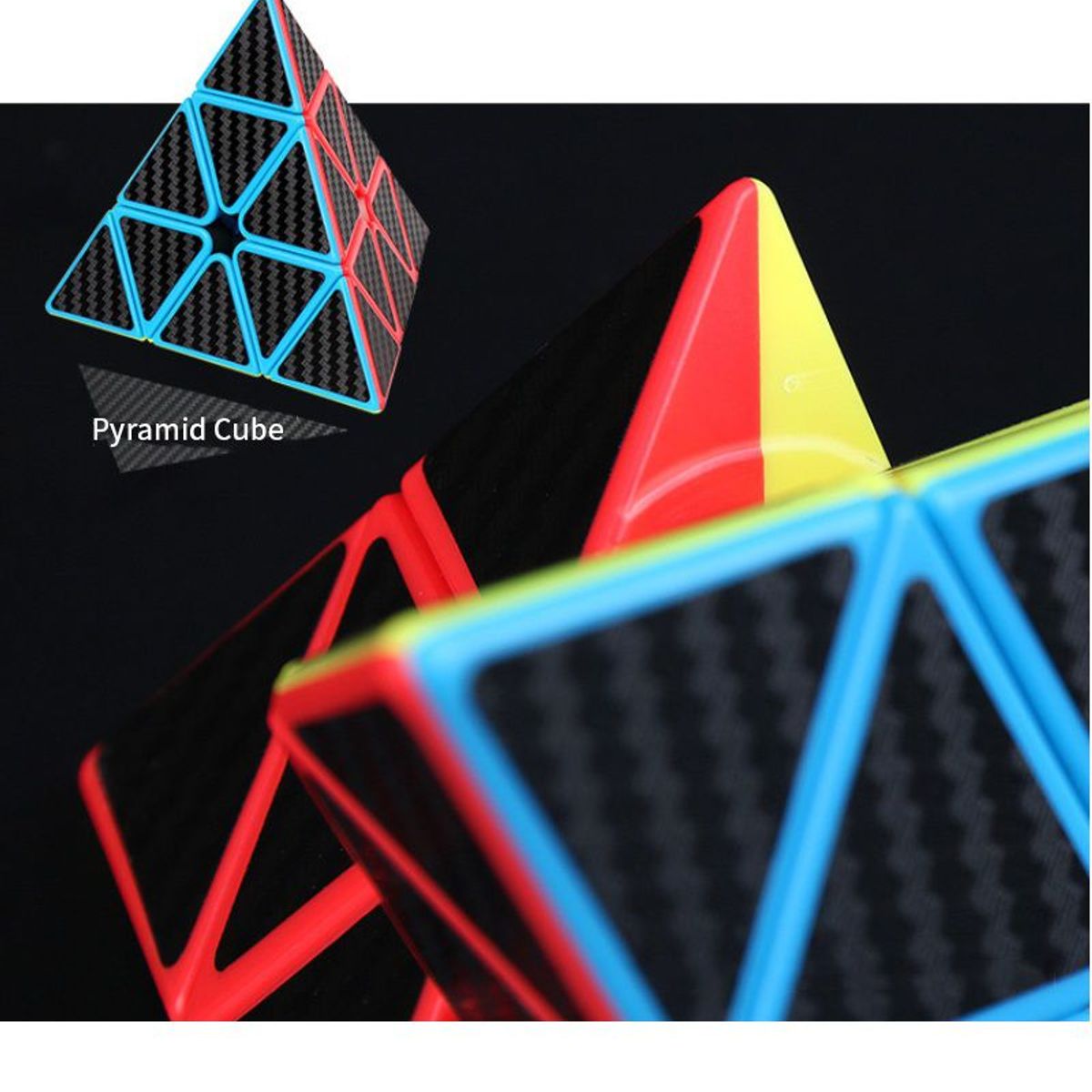 GENERICO - Cubo rubick Pyraminx en Fibra de carbono