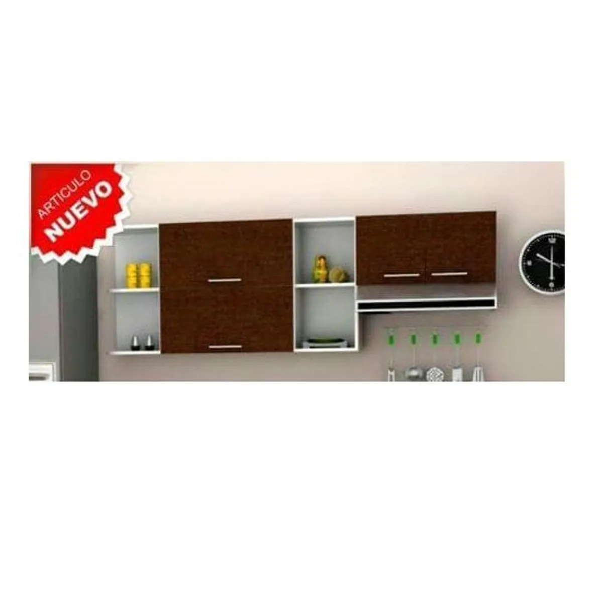 GENERICO - Alacena saori - la casa del mueblero - blanco con chocolate