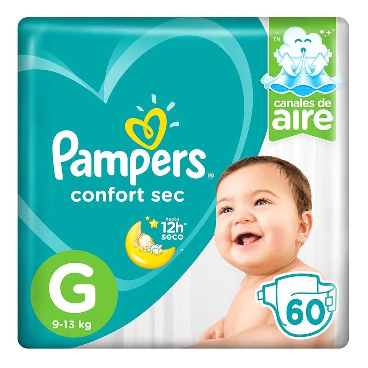 PAMPERS - Pañales Pampers Confort Sec Talla G 60 unidades