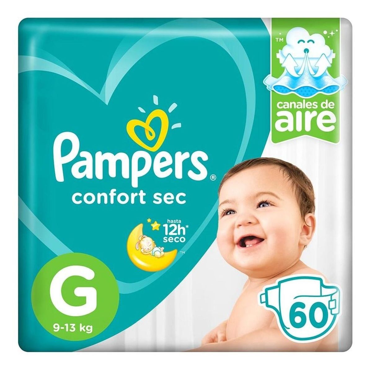 PAMPERS - Pañales Pampers Confort Sec Talla G 60 unidades