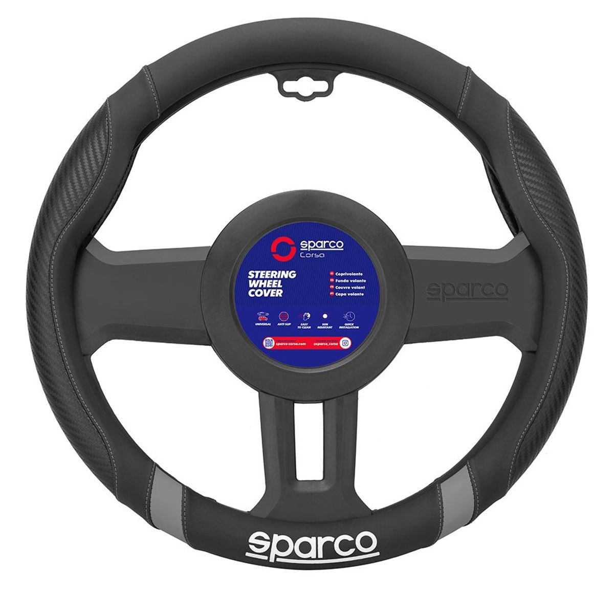 SPARCO - Cubre Volante Forro De Timon Fibra Carbono Sparco Sps132gr