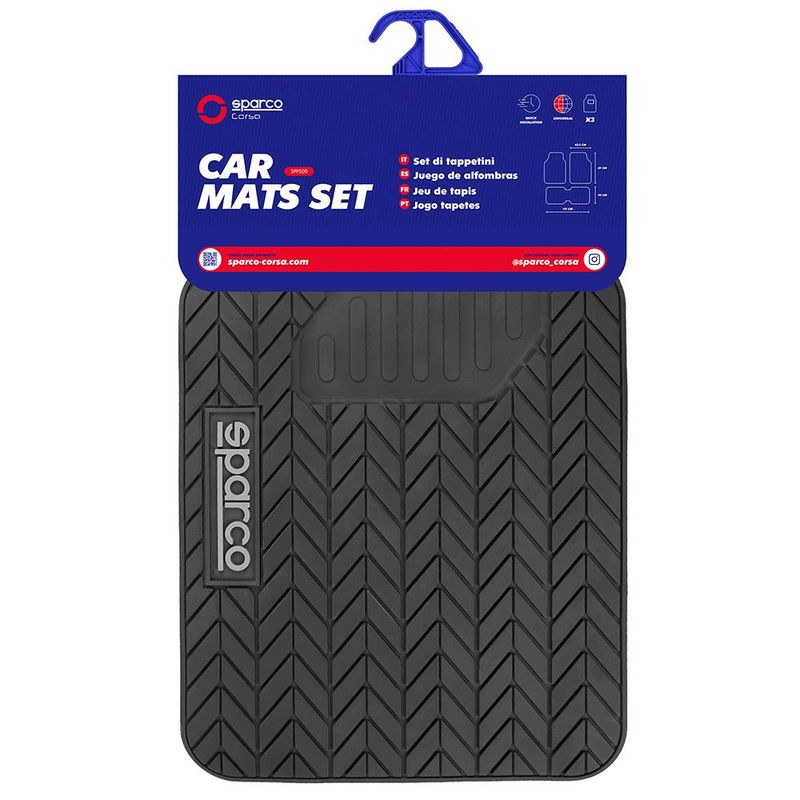 SPARCO - Piso Alfombra Sparco Auto Camioneta Spf501bk