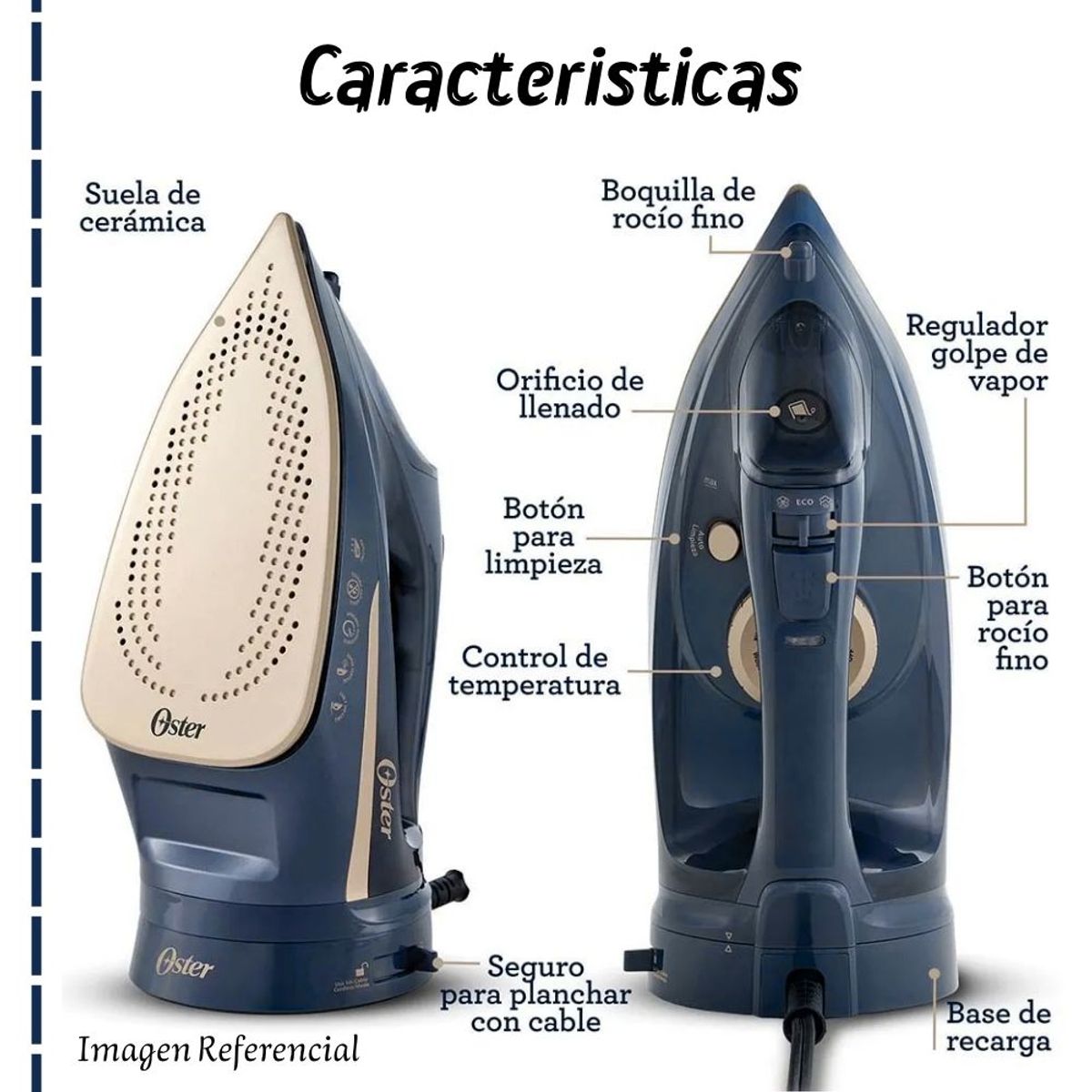 OSTER - Plancha de vapor inalámbrica Oster 2 en 1 GCSTCC5000