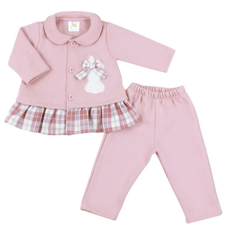 GENERICO - Conjunto Vestido bebé Niña - 3 piezas - Kitty - Palo Rosa