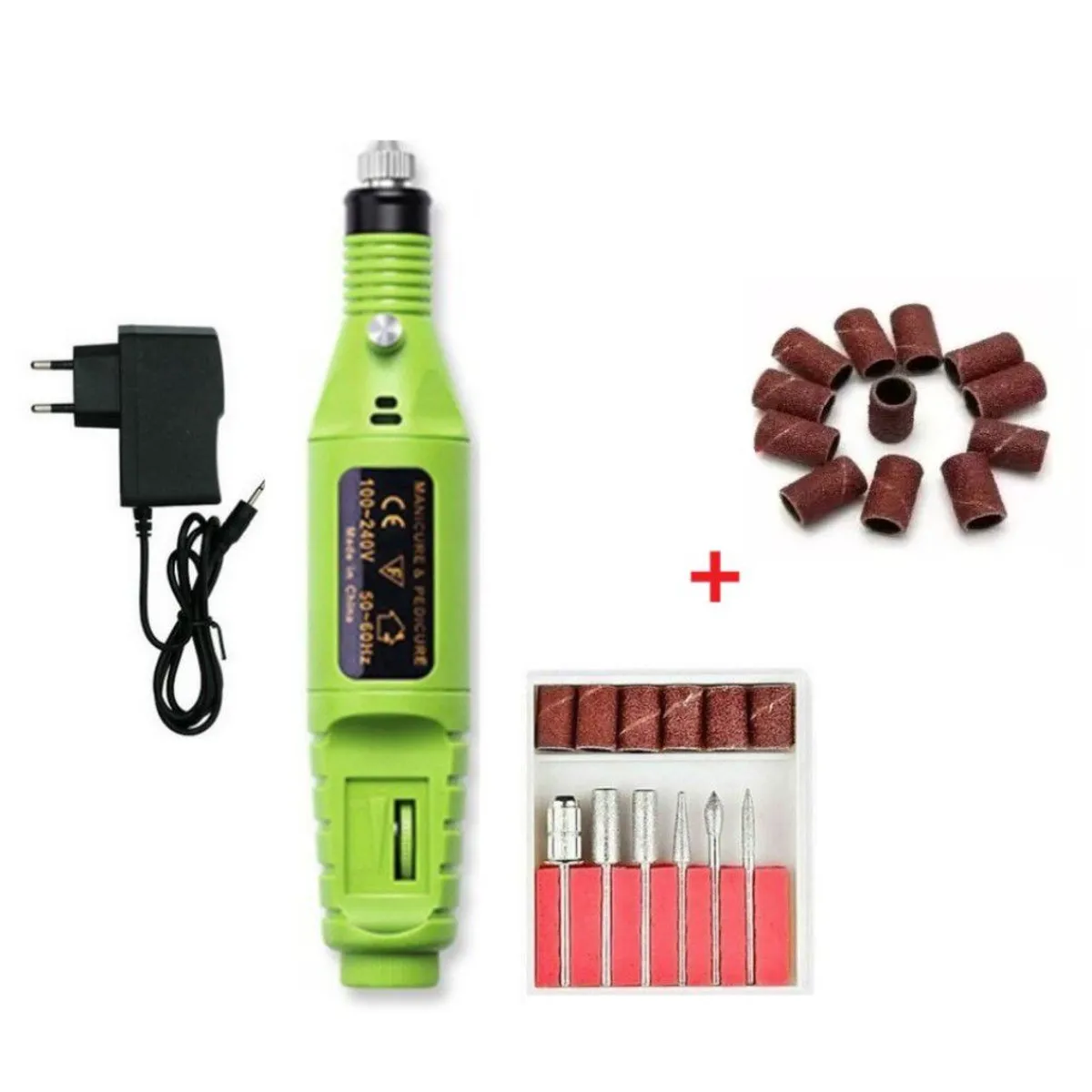 GENERICO - Pulidor de uñas eléctrico de manicure + 10 lijas de regalo