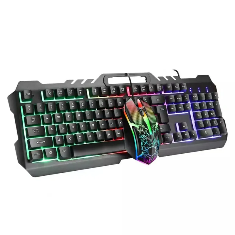 SEISA - Teclado Mecánico y Mouse Gamer Retroiluminado con Luces