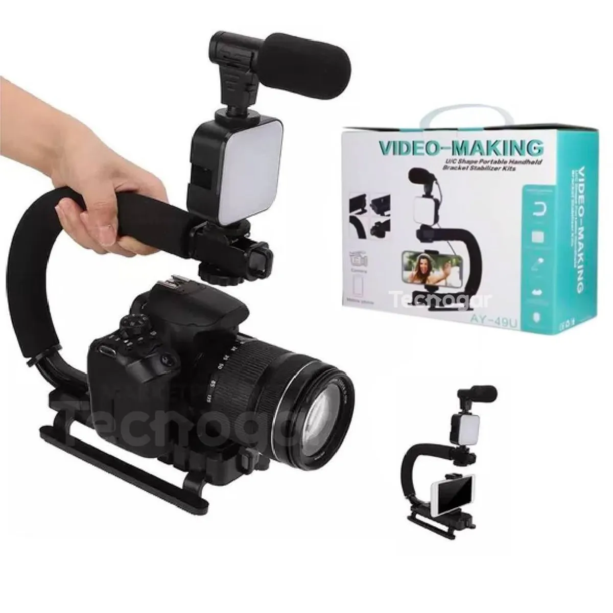 GENERICO - Estabilizador para Cámara y Celular Kit de Grabación Vlogger Streaming