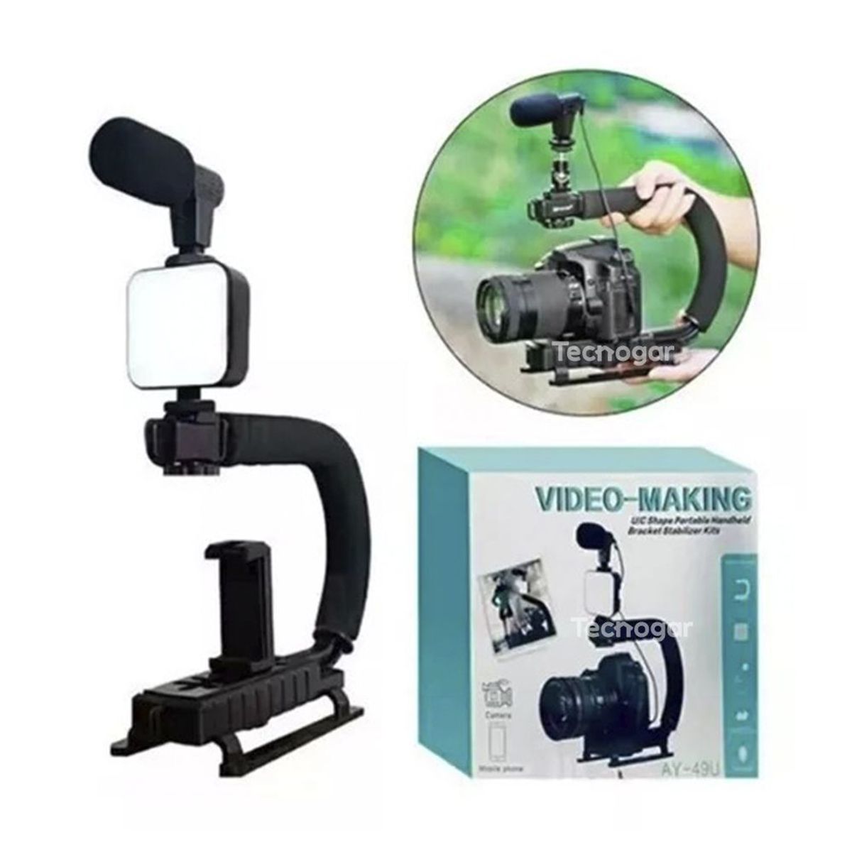 GENERICO - Estabilizador para Cámara y Celular Kit de Grabación Vlogger Streaming