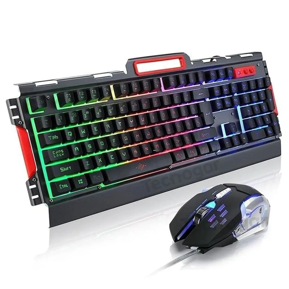 SEISA - Teclado y Mouse Gamer Mecánico Retroiluminado K33 con Led RGB DPI 3200