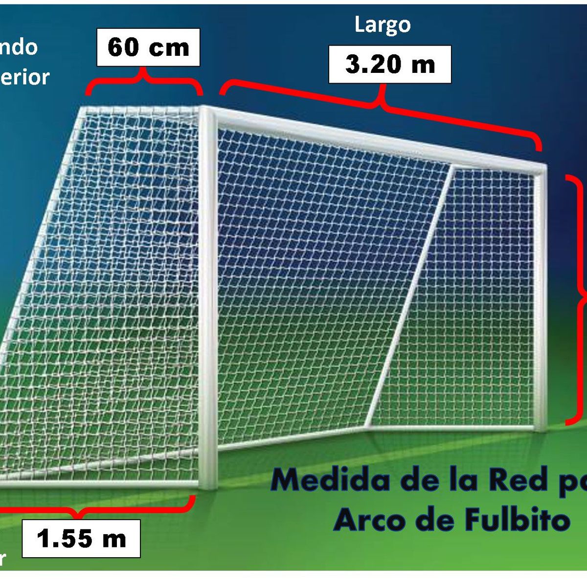 GENERICO - RED MALLA ALQUITRANADA PARA ARCO DE FULBITO Nº180