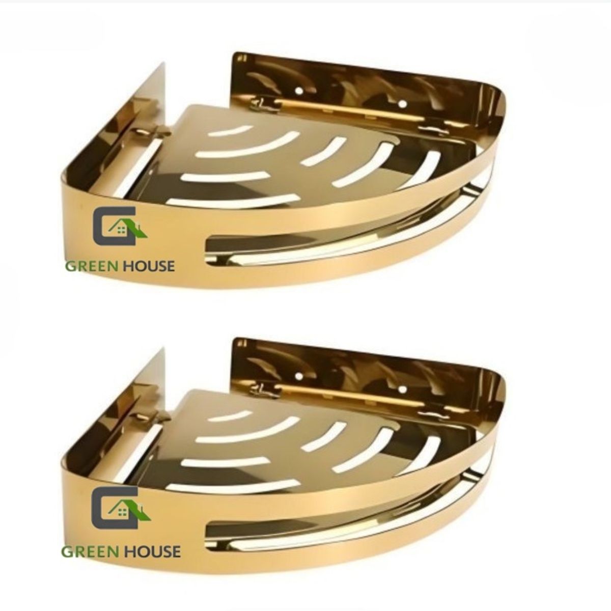 GENERICO - ESQUINERO ORGANIZADOR DUCHA DORADO ACERO PACK 2 unidades