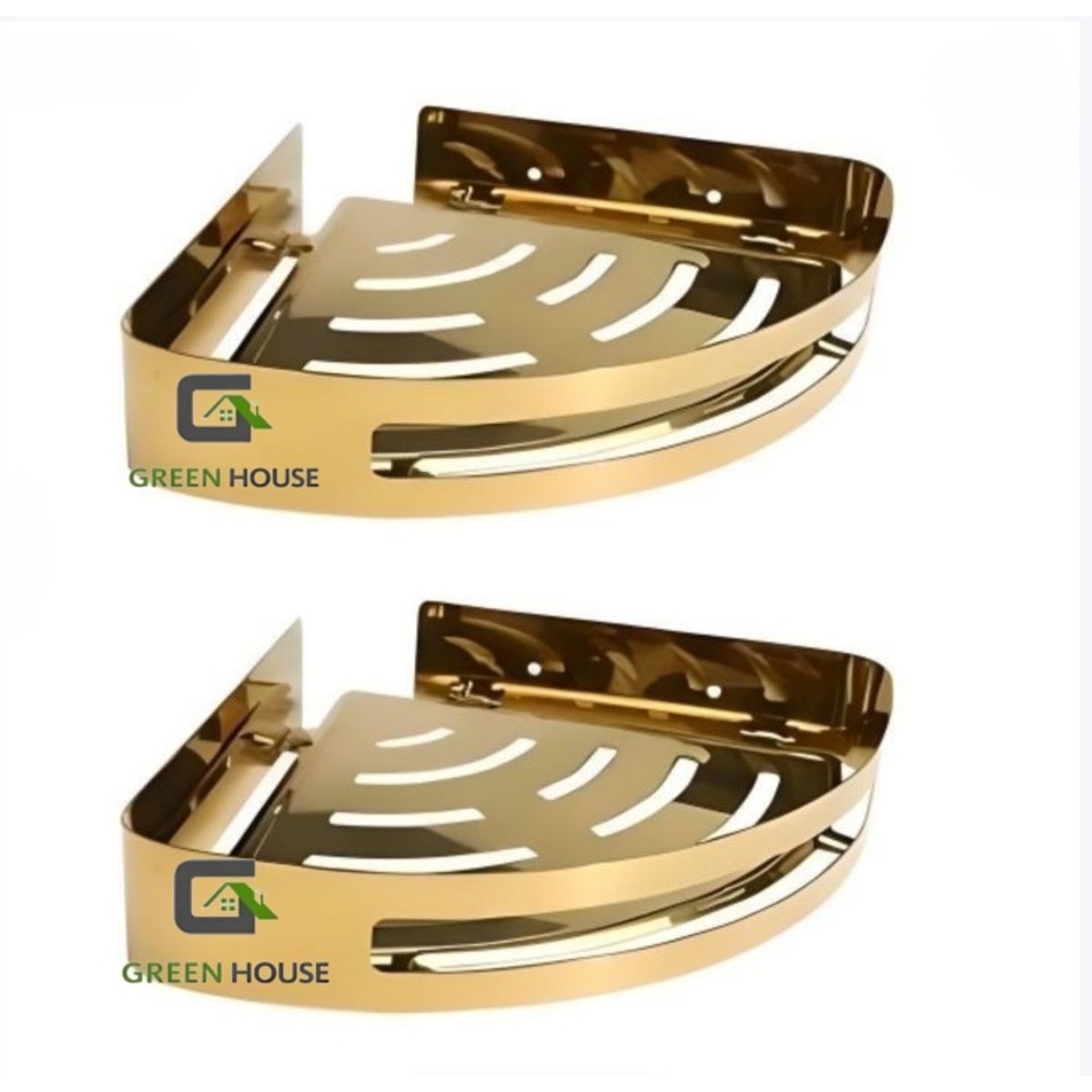 GENERICO - ESQUINERO ORGANIZADOR DUCHA DORADO ACERO PACK 2 unidades