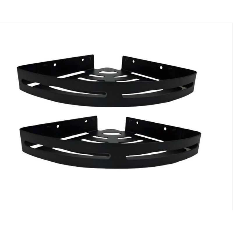 GENERICO - ESQUINERO ORGANIZADOR DUCHA- COCINA negro ACERO PACK 2 unidades