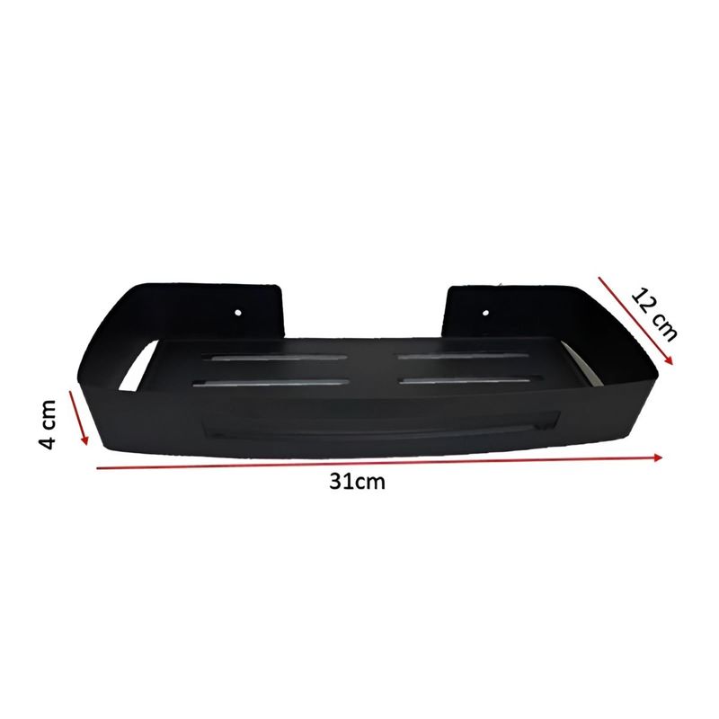 GENERICO - REPISA ORGANIZADOR DUCHA -COCINA NEGRO ACERO PACK 2 UNIDADES