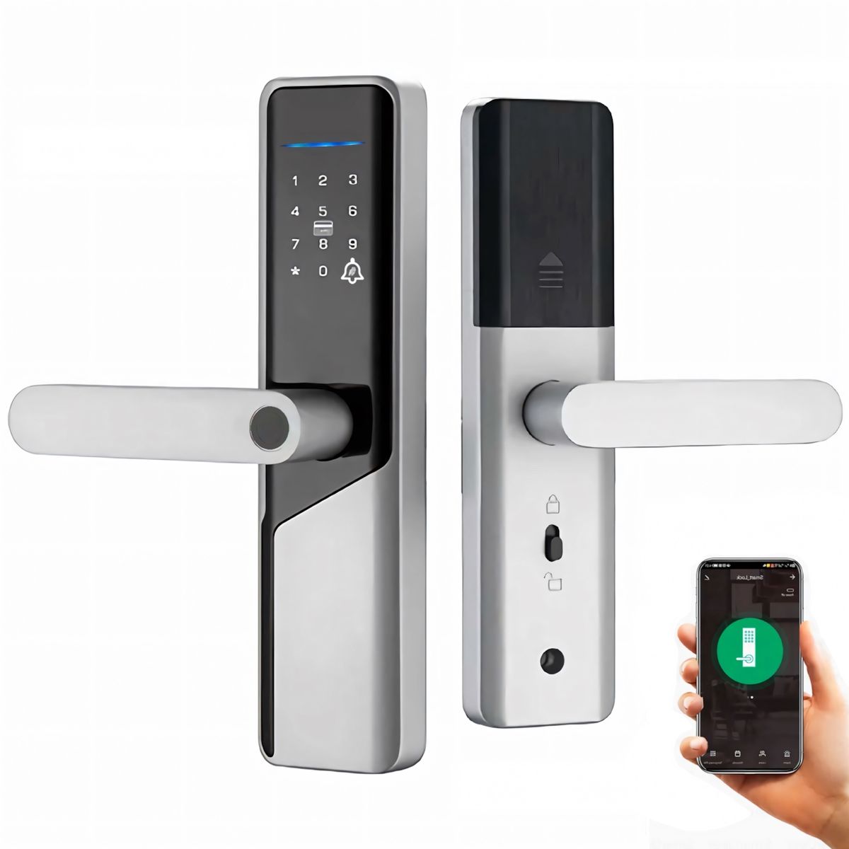 OEM - Cerradura Inteligente Smart Chapa Biometrica Digital Wifi Plata X12