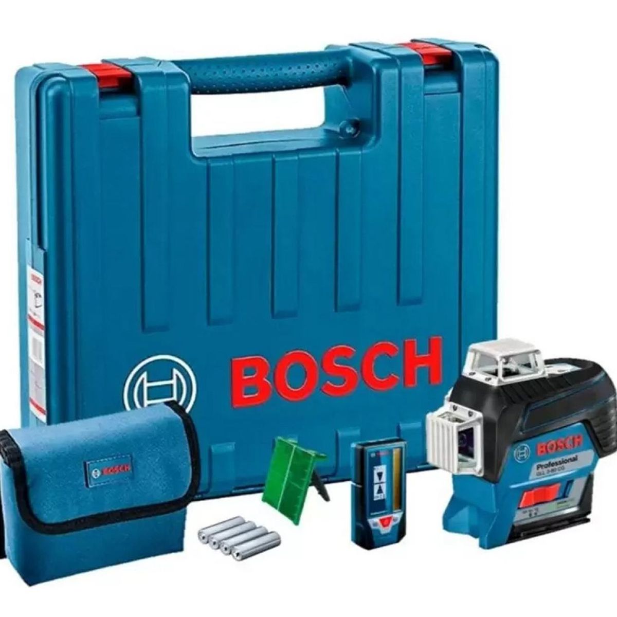 BOSCH - Nivel Láser 360° 12V Luz Verde GLL 3-80CG + Receptor de Láser LR 7
