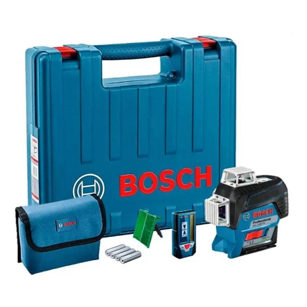 BOSCH - Nivel Láser 360° 12V Luz Verde GLL 3-80CG + Receptor de Láser LR 7