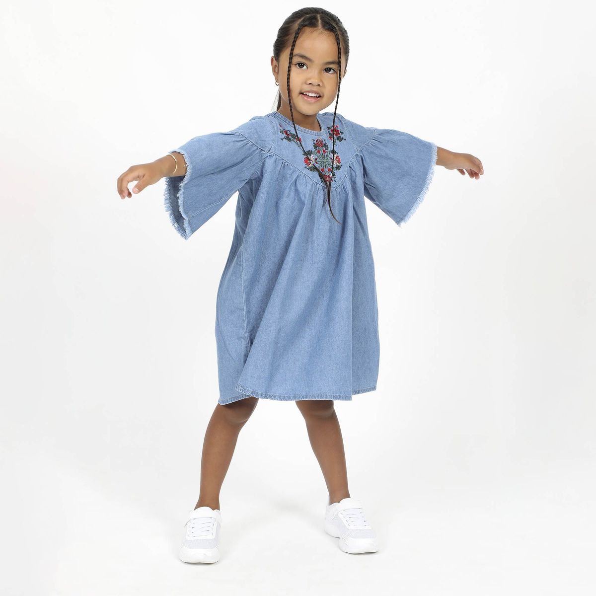 COTTON'S JEANS - Vestido Niña Cottons Jeans Esmeralda Celeste