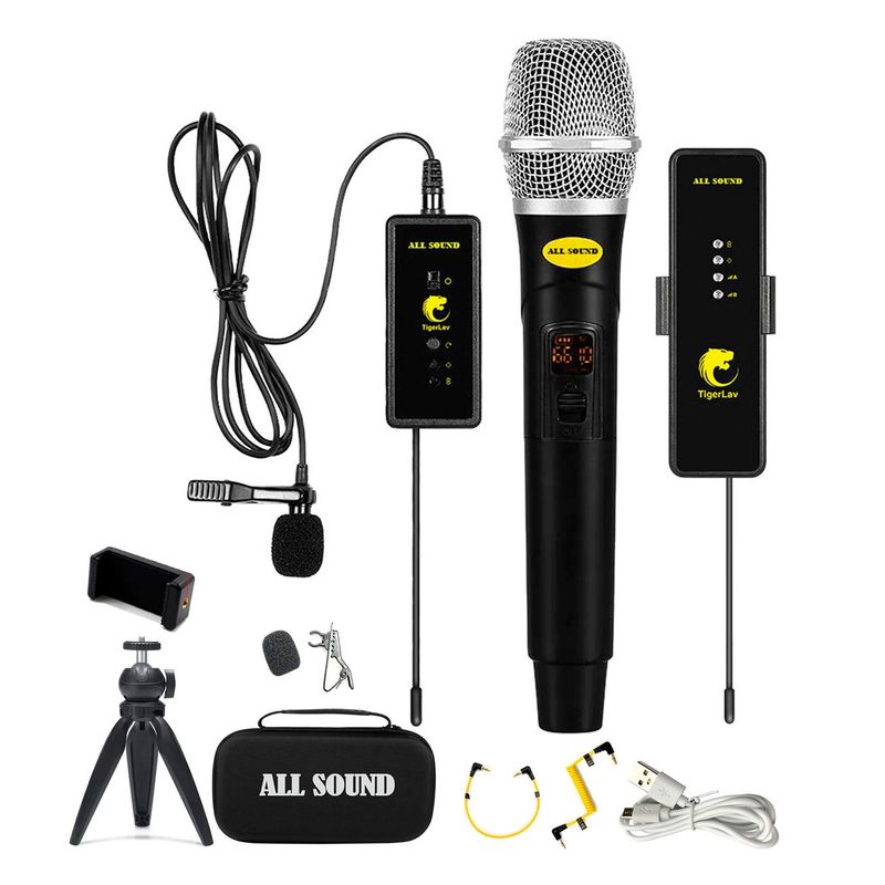 ALL SOUND - Micrófono Inalámbrico TIGER LAV ALL SOUND  TL4 Pro UHF Reportero