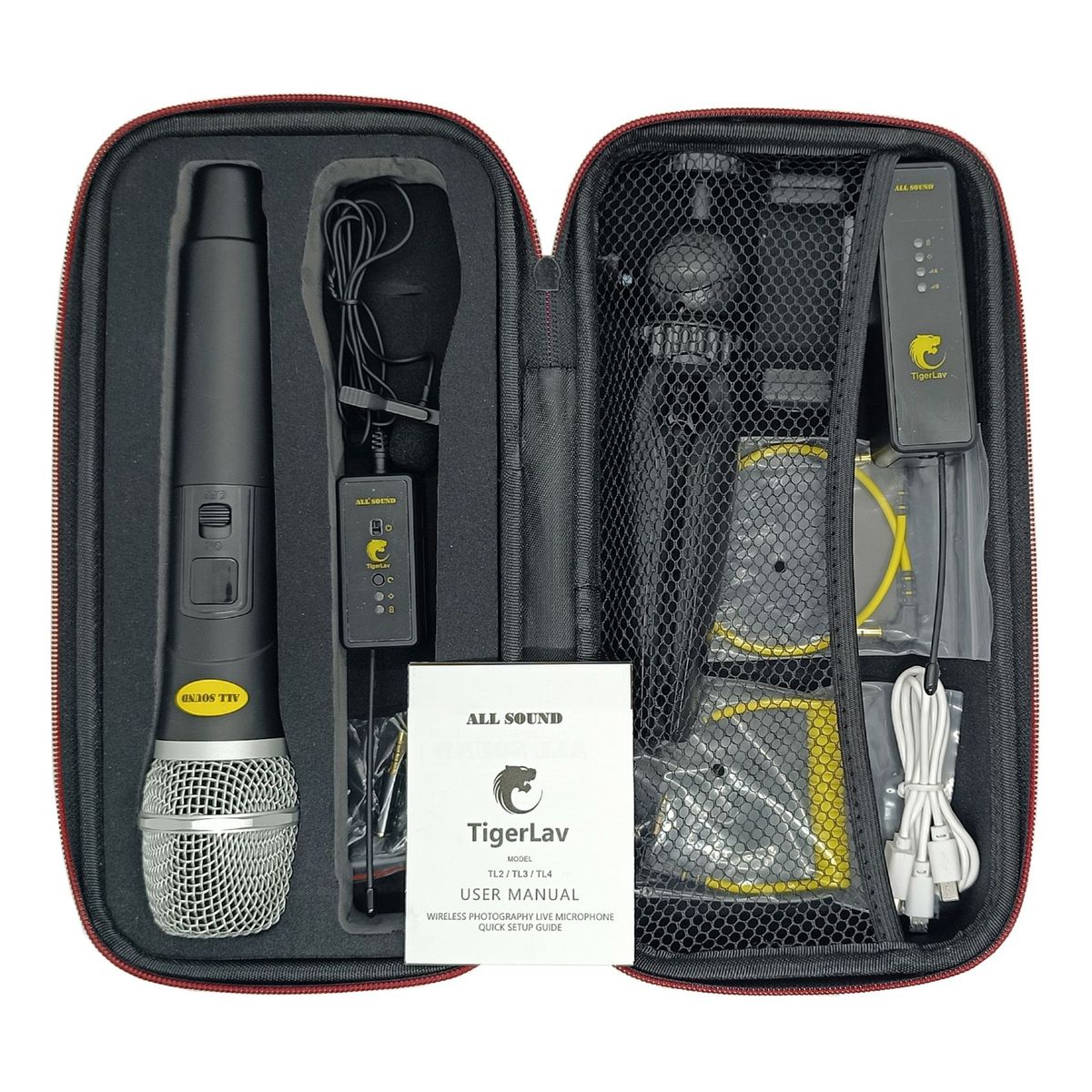 ALL SOUND - Micrófono Inalámbrico TIGER LAV ALL SOUND  TL4 Pro UHF Reportero