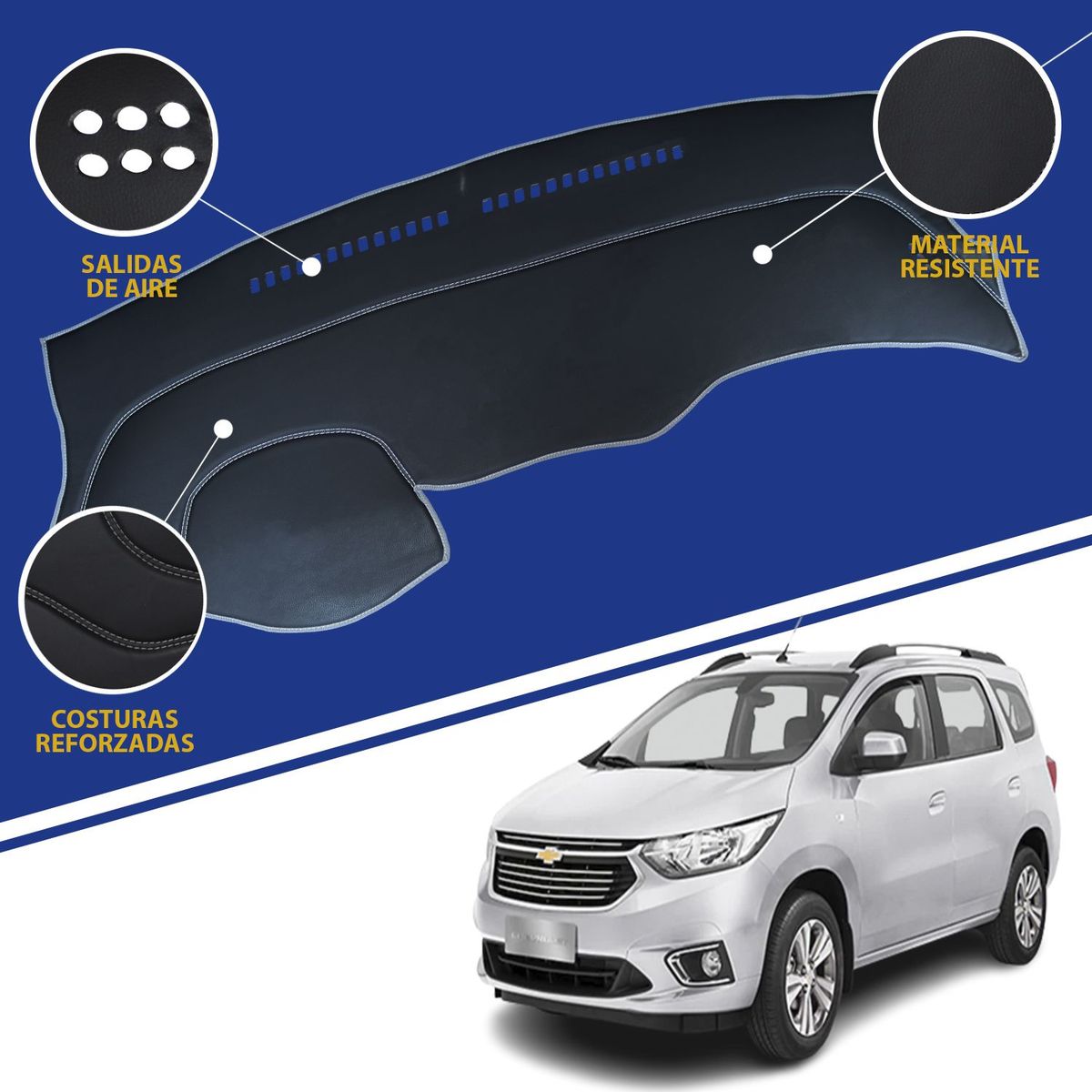TECGO - PROTECTOR CUBRE TAPETE TABLERO TIPO CHEVROLET SPIN 2019