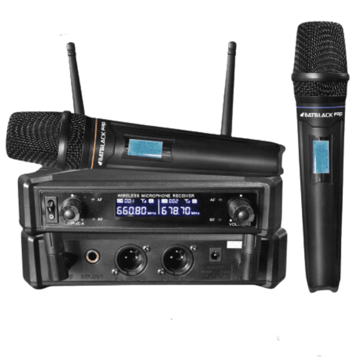 BATBLACK - microfono inalambrico profesional uhf doble batblack BT-M43 PRO