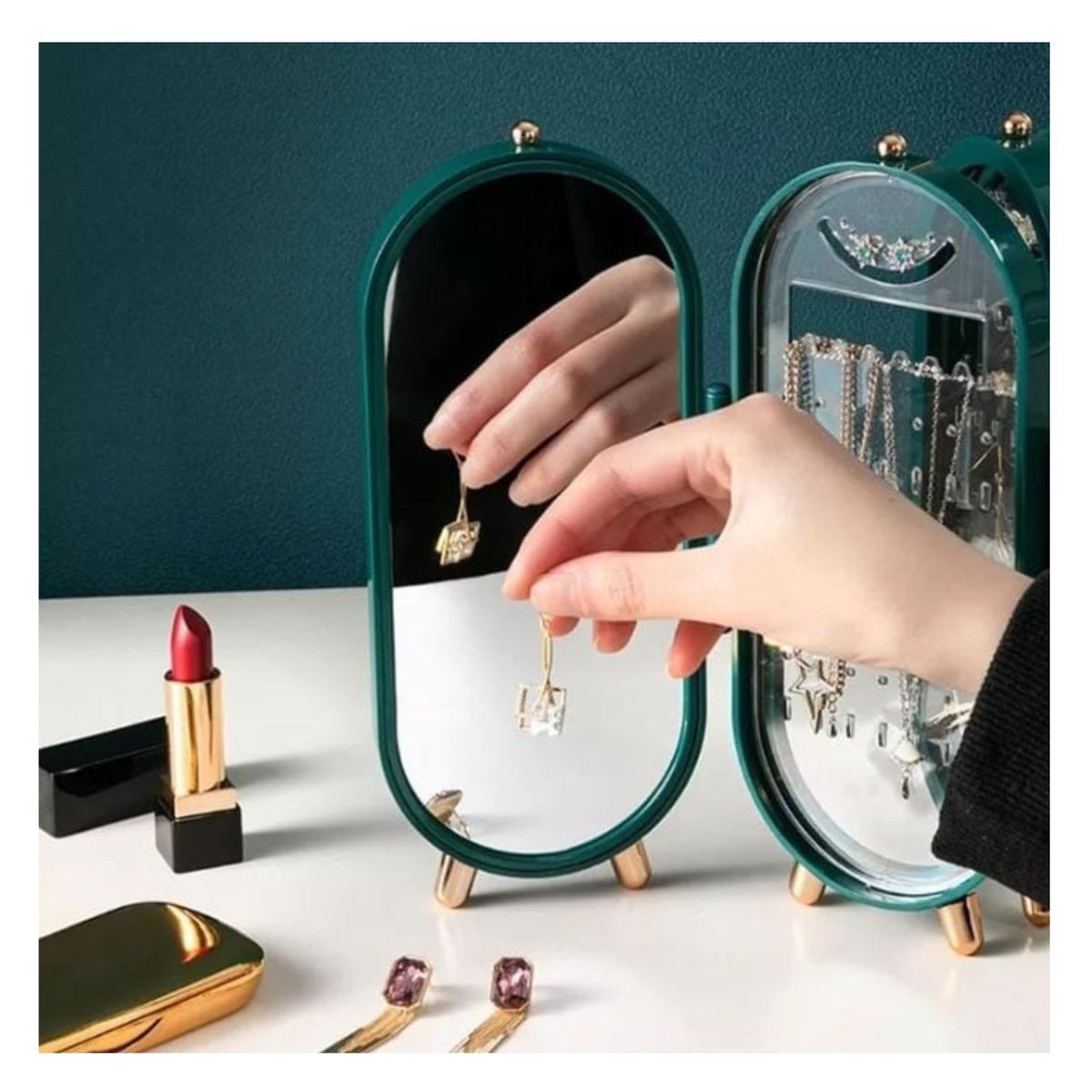 IMPORTADO MC - Joyero Organizador Acrílico Pack 3 UND - Color VERDE