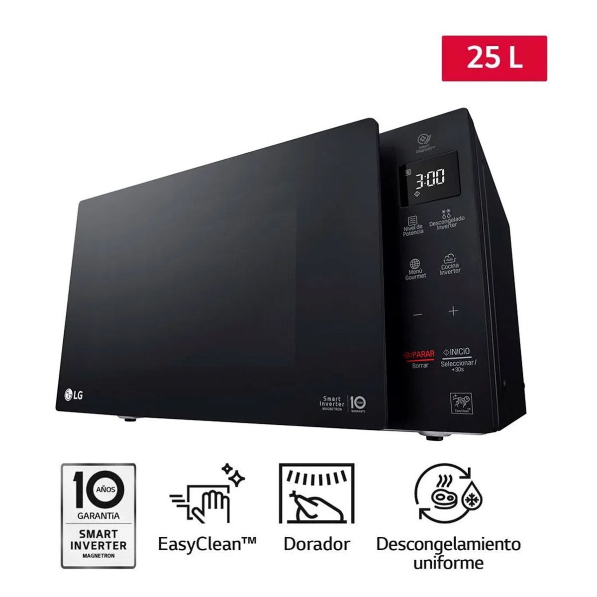 LG - Horno Microondas LG MH6536GIS EasyClean 25L Negro
