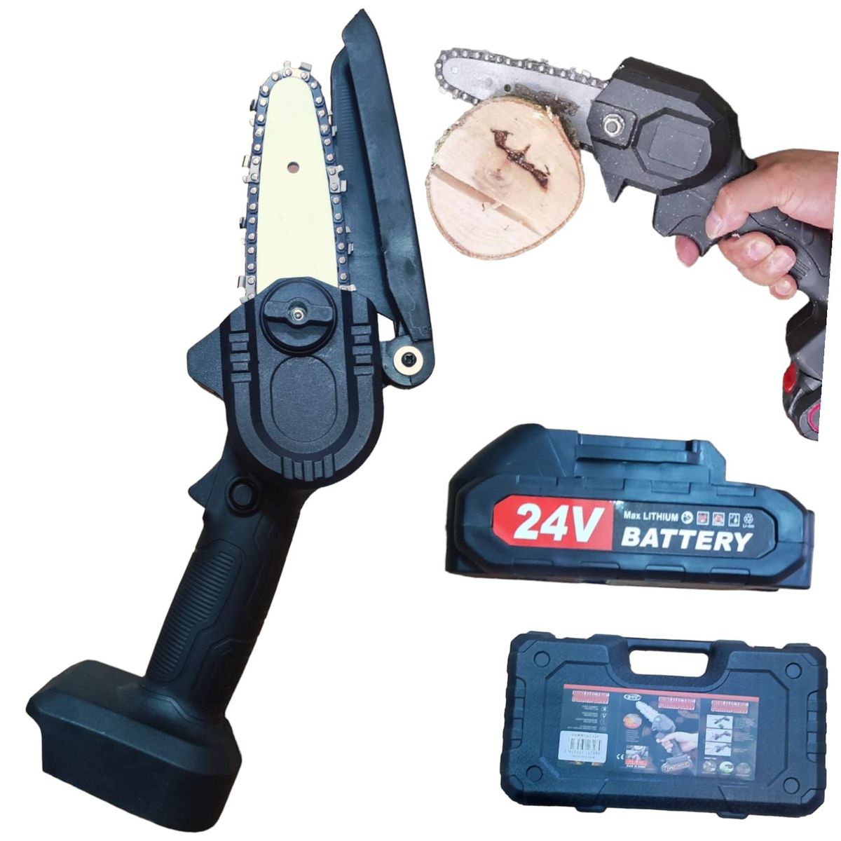 OEM - Mini Motosierra Electrica Portatil Inalambrica Cortadora Madera Arbol
