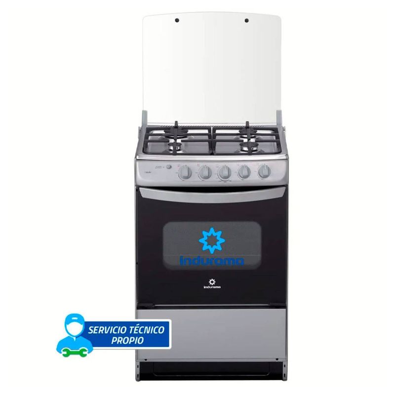 INDURAMA - Cocina a Gas Indurama 4 Quemadores Coruña Spazio Plus Gris