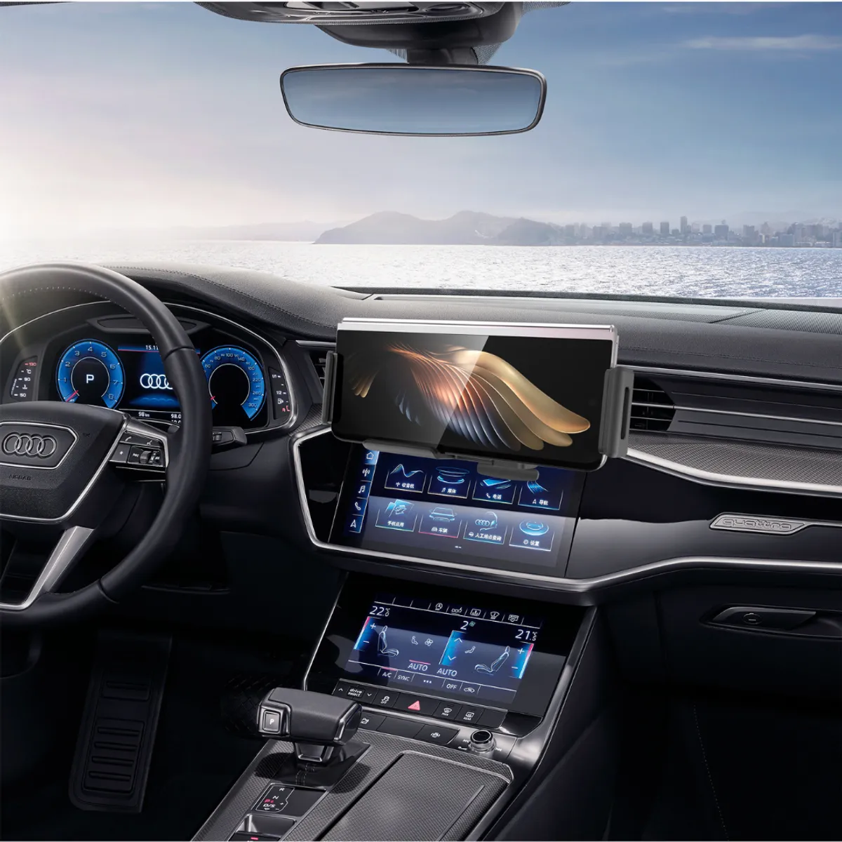 GENERICO - Soporte de celular carga inalámbrica iPhone Samsung Z Flip