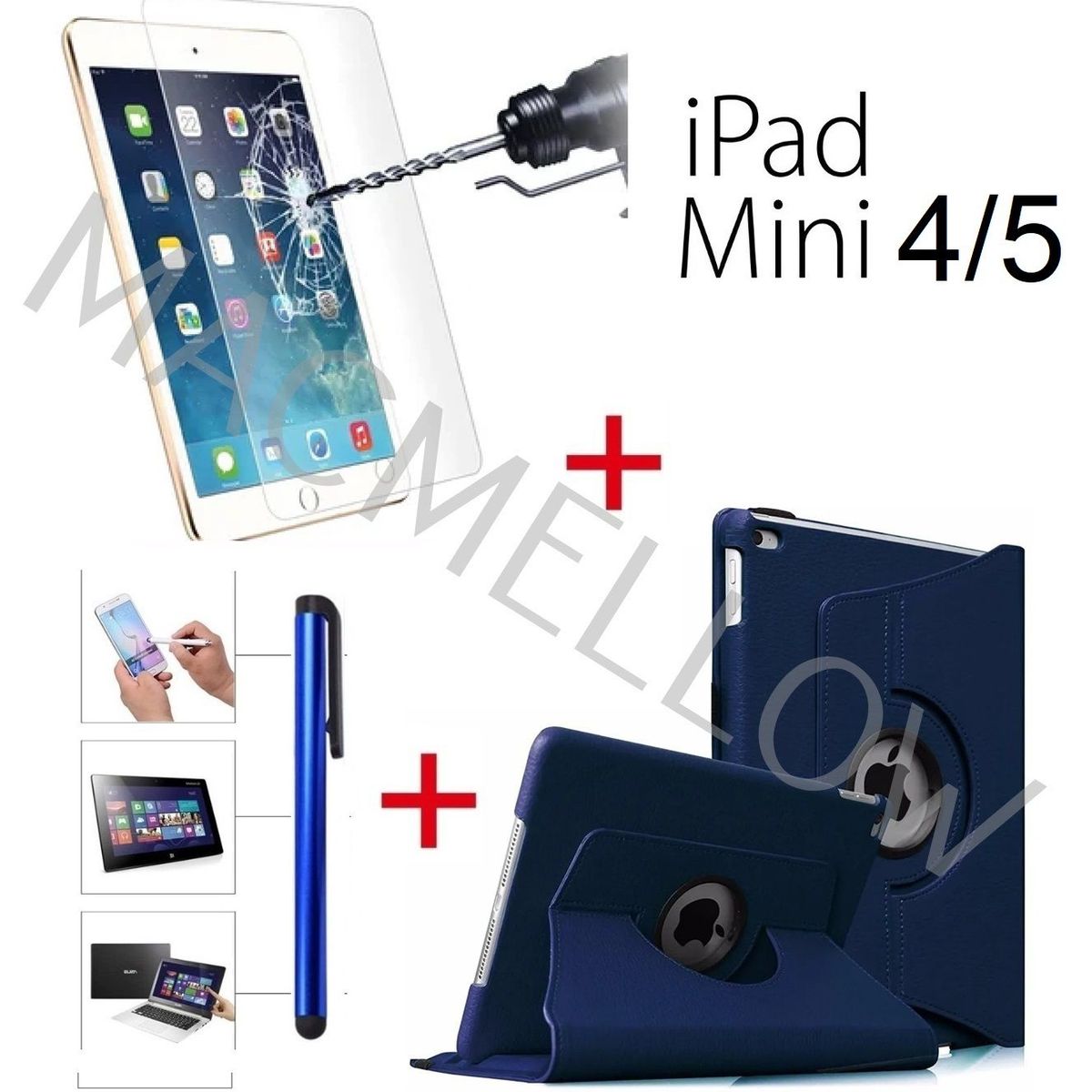 GENERICO - Funda & Mica & Lapiz para iPad Mini 4 / 5 - A1538 A1550 A2124 A2126