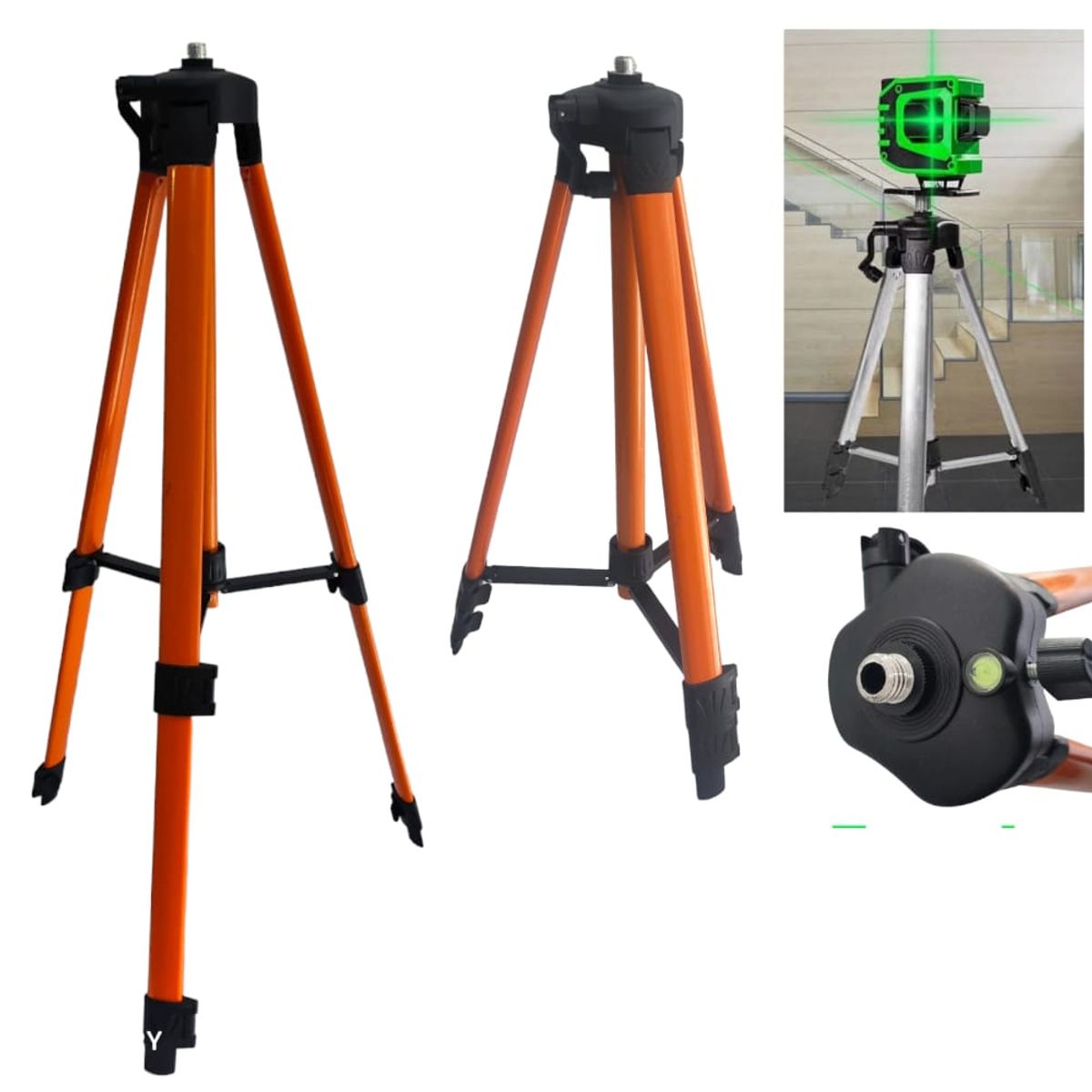 GENERICO - Trípode Ajustable 5-8 de 1m hasta 120cm y Funda para Nivel Láser