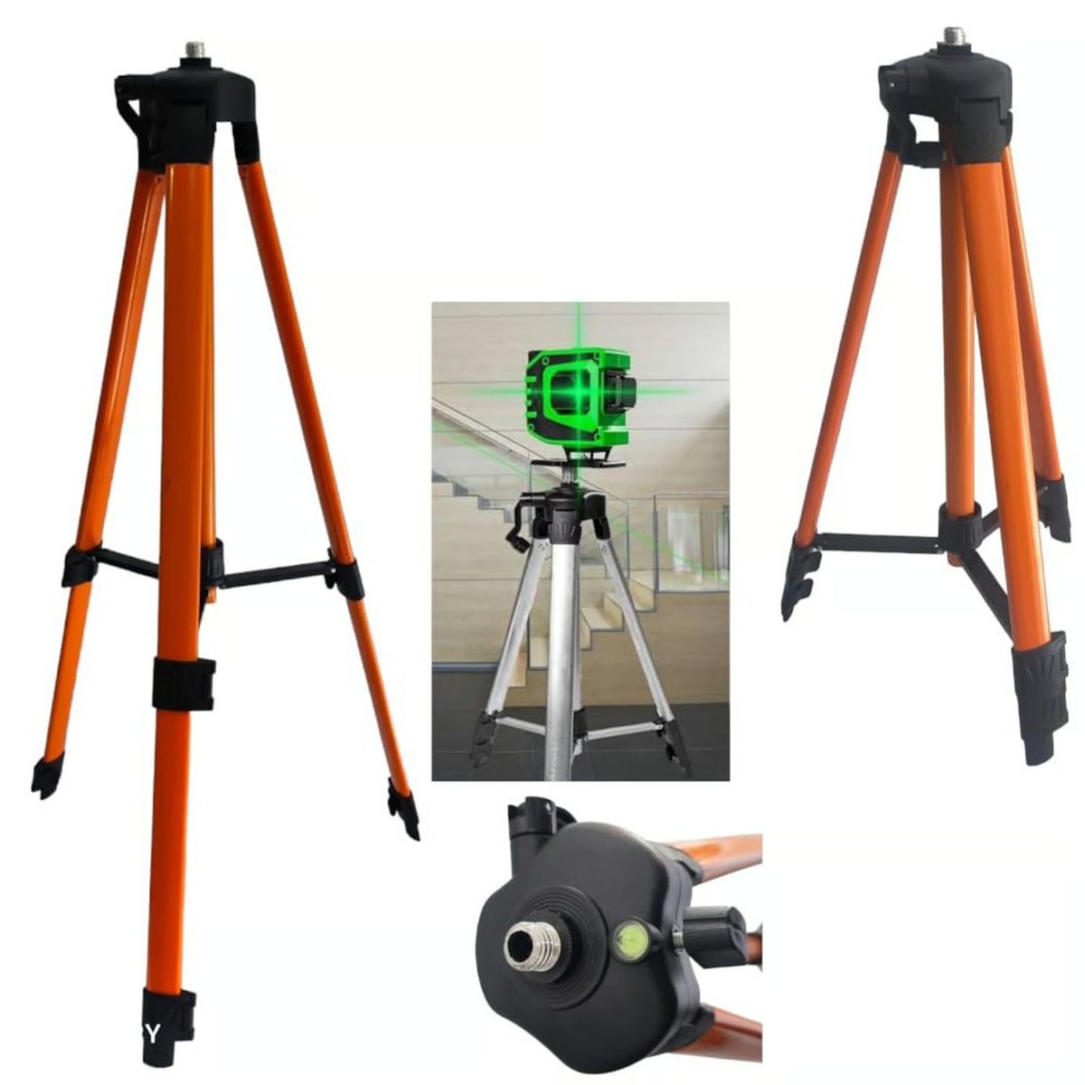 GENERICO - Trípode Ajustable 5-8 de 1m hasta 120cm y Funda para Nivel Láser